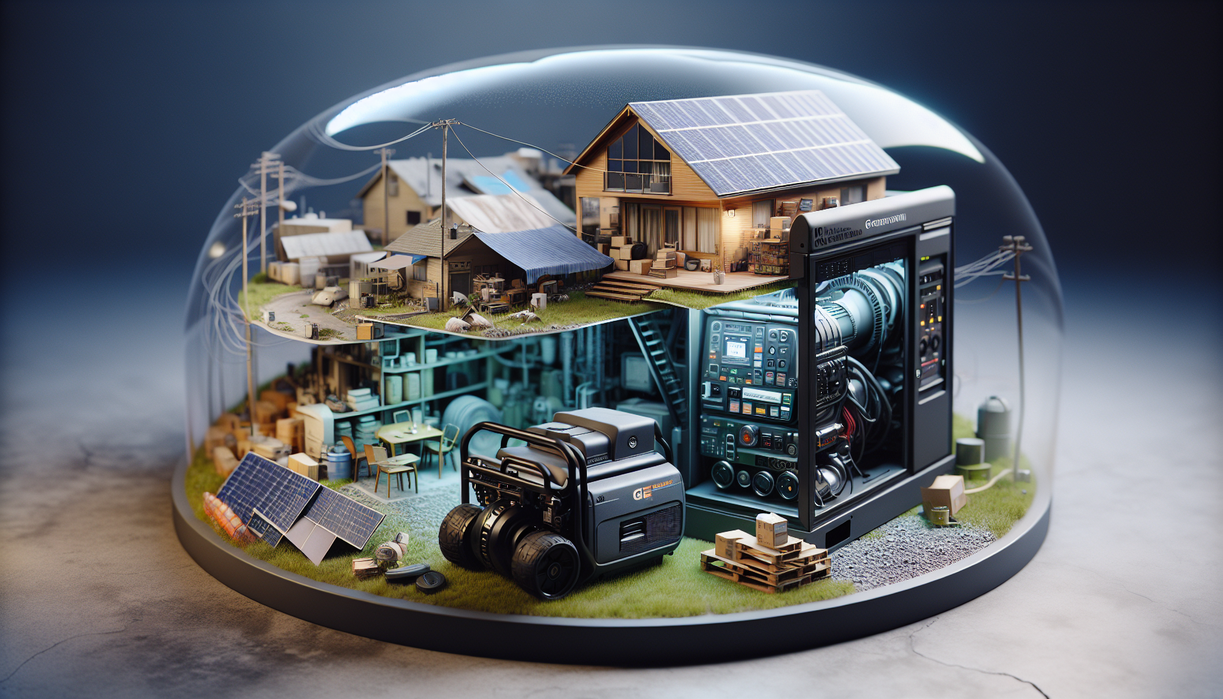 "alt_text": "Simulasi penggunaan genset darurat dalam pendidikan kebencanaan untuk masa depan."