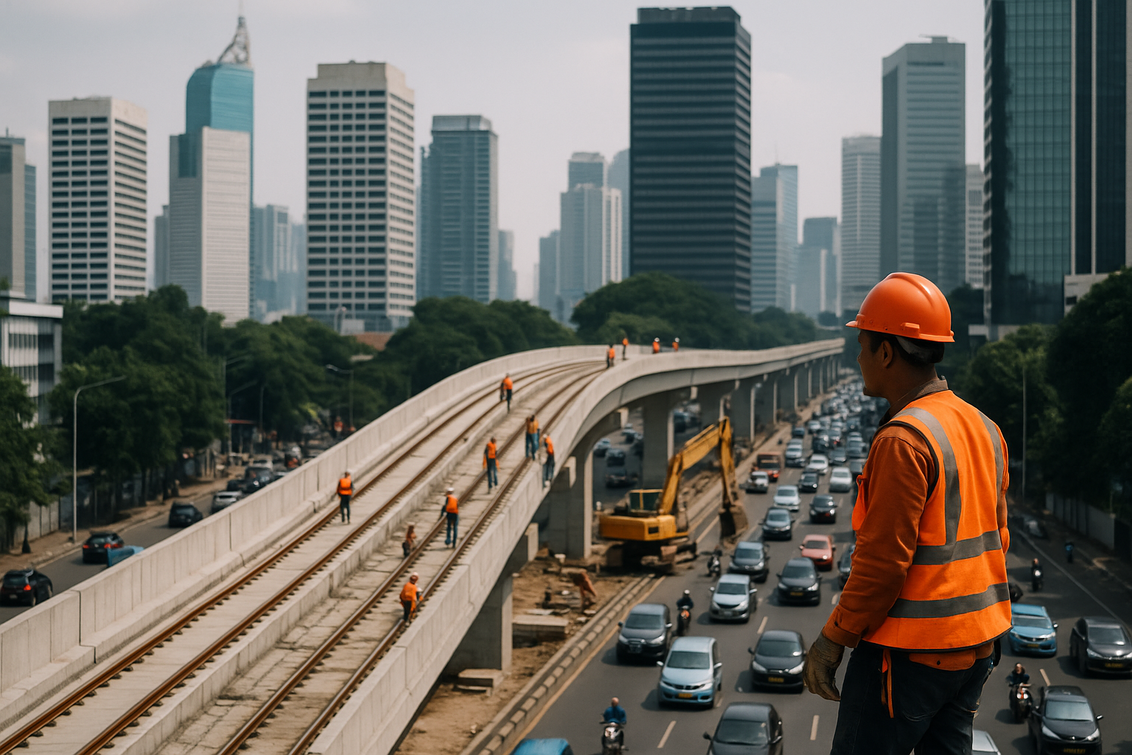 alt_text: LRT Jakarta jalur Manggarai–Dukuh Atas meningkatkan konektivitas kota dengan transportasi efisien.