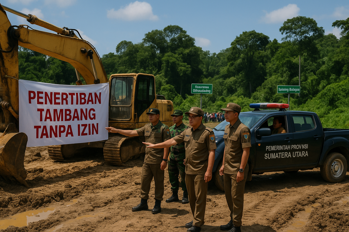 alt_text: Penertiban tambang ilegal di Sumut berpotensi jadi tantangan dan peluang bagi daerah tersebut.