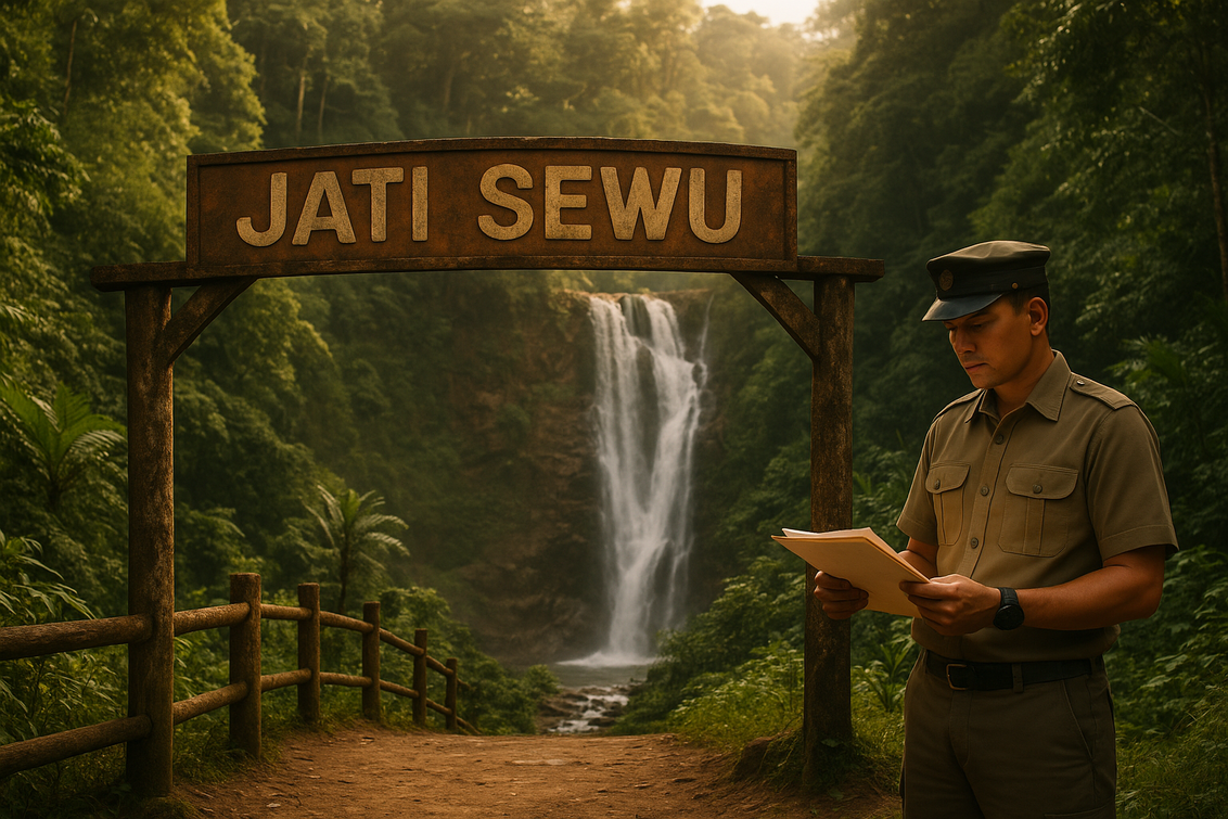 alt_text: "Demonstrasi terkait wisata ilegal, fokus pada pajak, politik, dan penggunaan ruang publik."