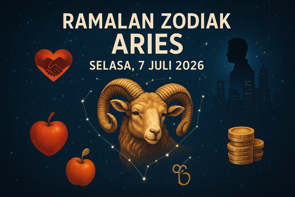 alt_text: Ramalan zodiak Aries 7 Juli 2026 membawa energi baru dan peluang segar.