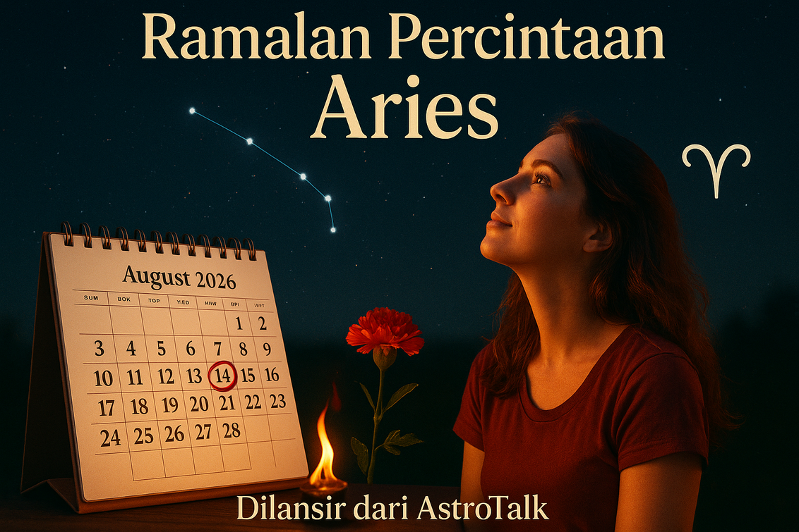 Ramalan cinta Aries 12 Agustus 2026: hubungan semakin hangat dan penuh gairah.