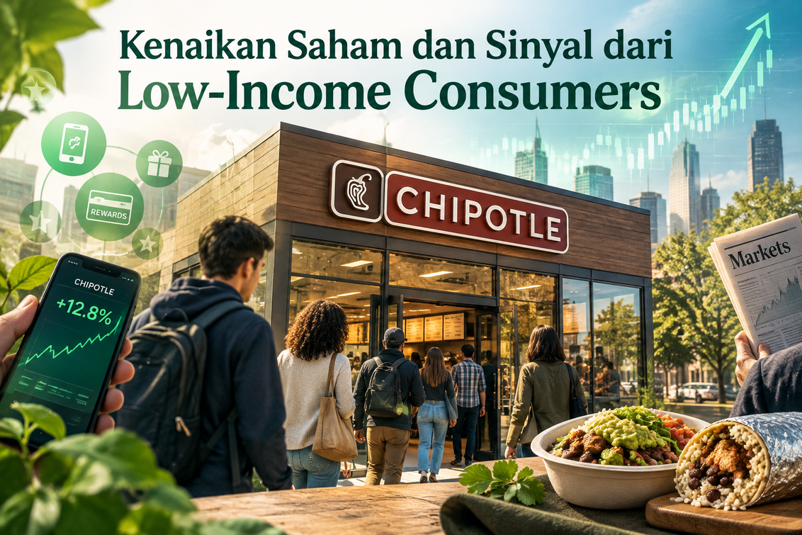 "Saham Chipotle melonjak, daya beli konsumen berpenghasilan rendah meningkat."