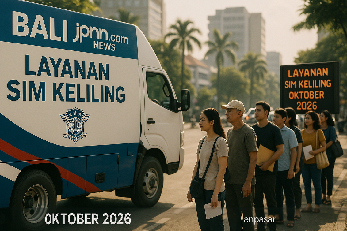 Jadwal & lokasi terbaru layanan SIM Keliling Bali. Cek waktu agar bisa perpanjang dengan mudah!