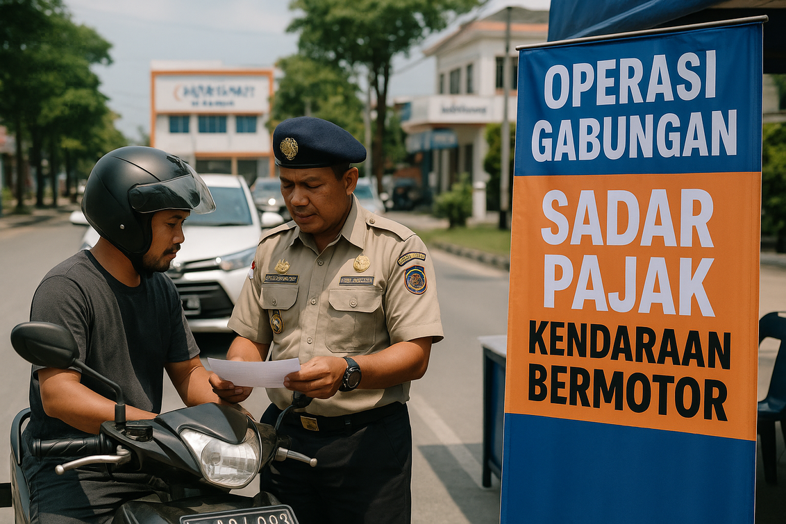 Operasi pajak motor di Jalan Sunyi untuk tingkatkan penerimaan ekonomi daerah.